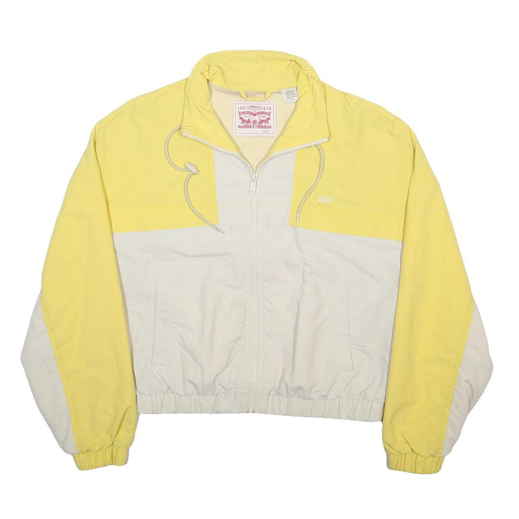 LEVI'S Womens Yellow & Cream Zip Jacket S Polyamide Colourblock Casual