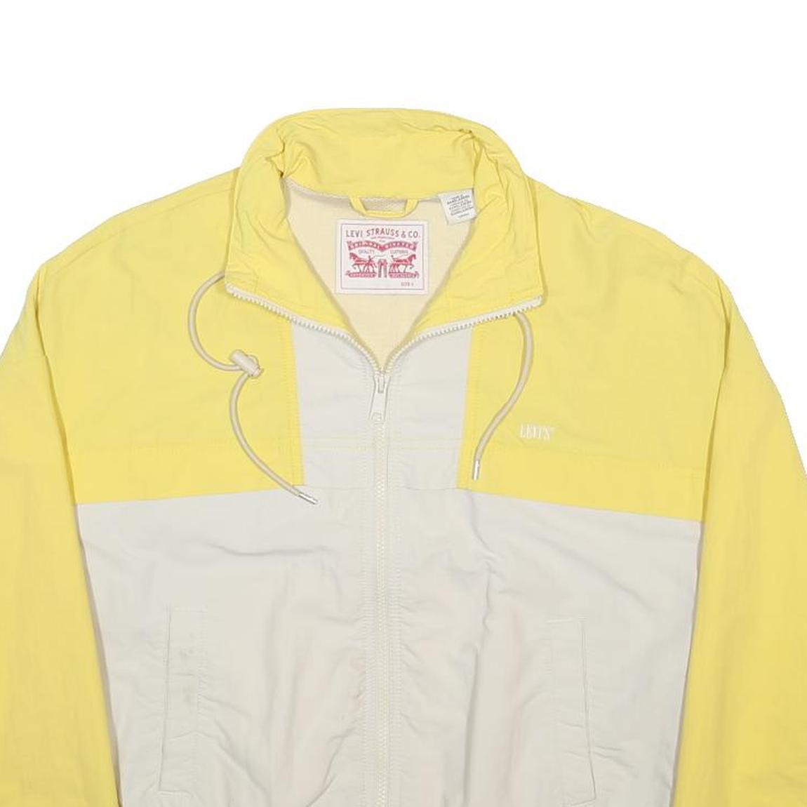LEVI'S Womens Yellow & Cream Zip Jacket S Polyamide Colourblock Casual