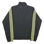 ADIDAS Womens Black & Yellow Track Jacket UK 18 Polyester Zip Athletic