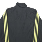 ADIDAS Womens Black & Yellow Track Jacket UK 18 Polyester Zip Athletic
