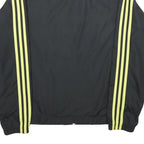 ADIDAS Womens Black & Yellow Track Jacket UK 18 Polyester Zip Athletic