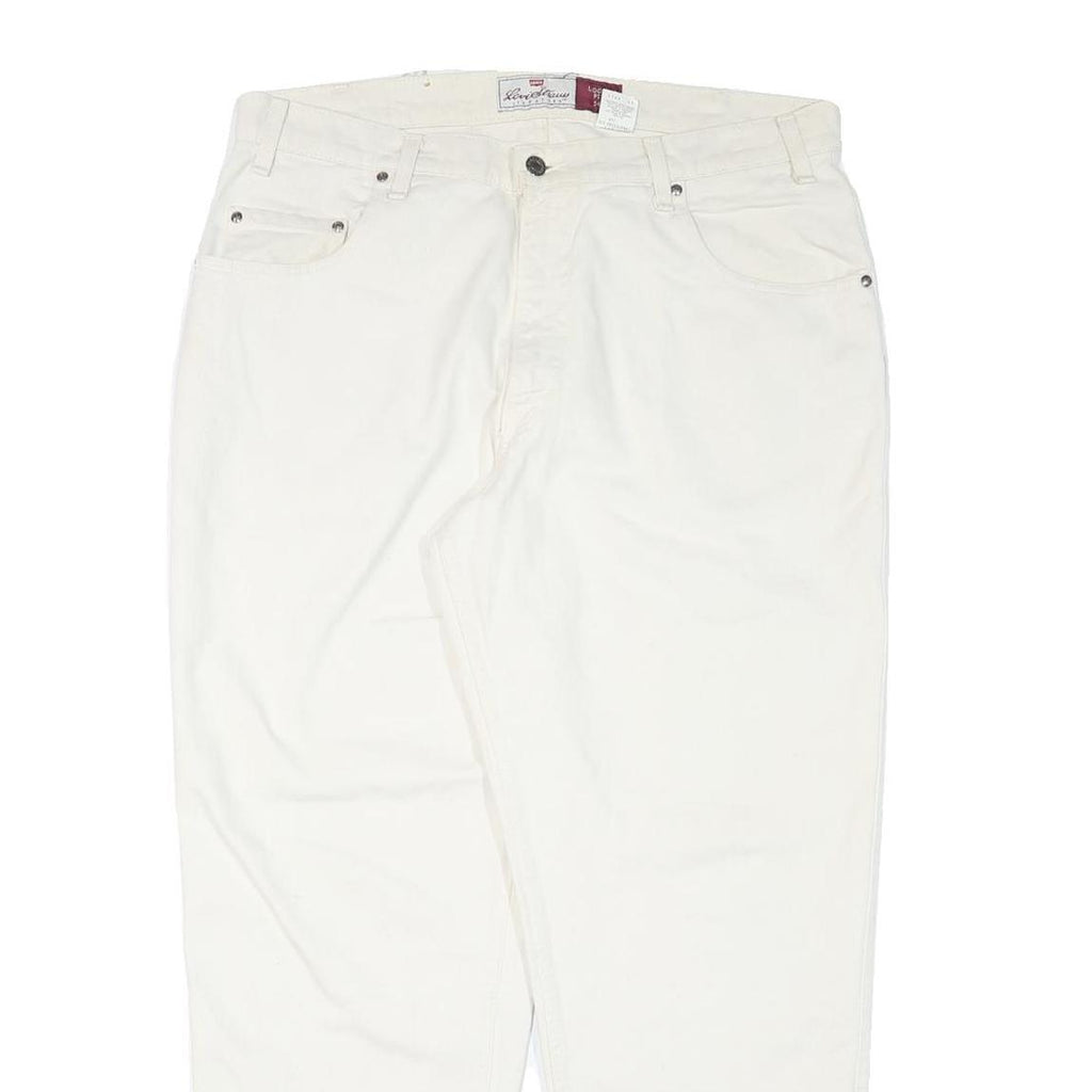 LEVI'S Womens White Relaxed Straight Denim Jeans W36 L28 Classic Zip Cotton