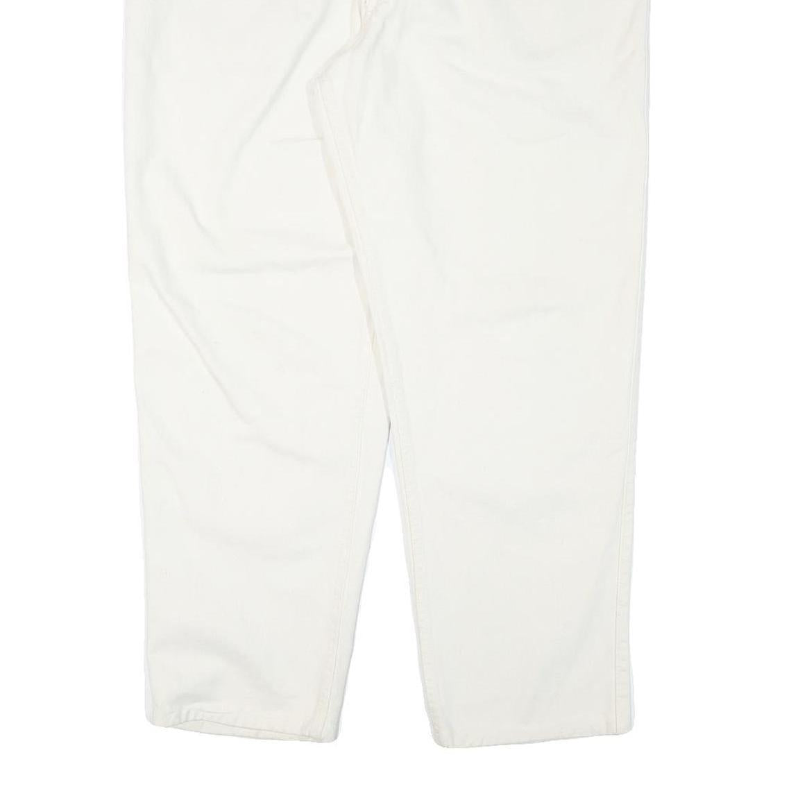 LEVI'S Womens White Relaxed Straight Denim Jeans W36 L28 Classic Zip Cotton