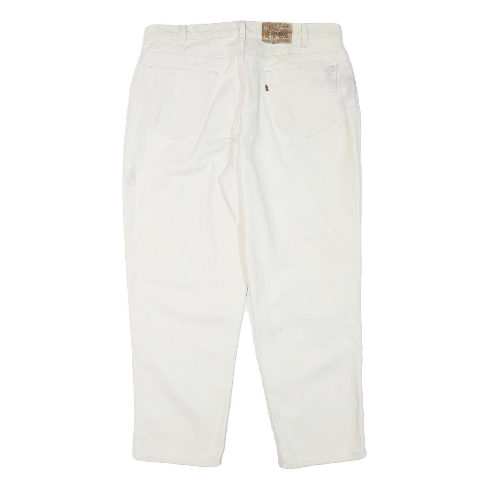 LEVI'S Womens White Relaxed Straight Denim Jeans W36 L28 Classic Zip Cotton