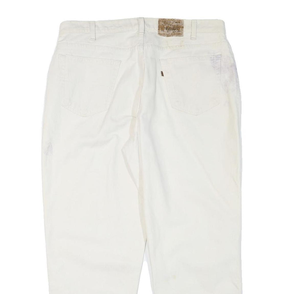 LEVI'S Womens White Relaxed Straight Denim Jeans W36 L28 Classic Zip Cotton