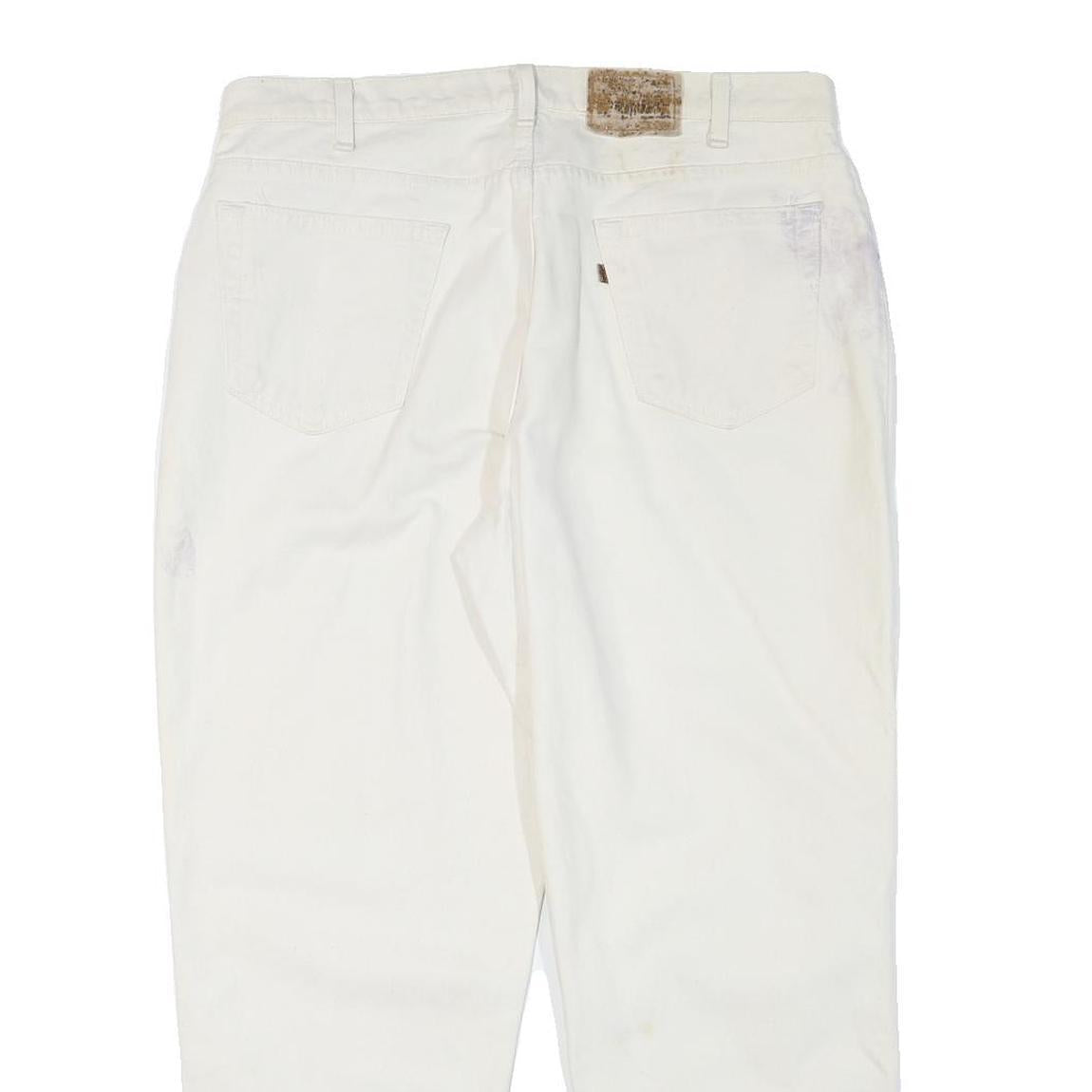 LEVI'S Womens White Relaxed Straight Denim Jeans W36 L28 Classic Zip Cotton