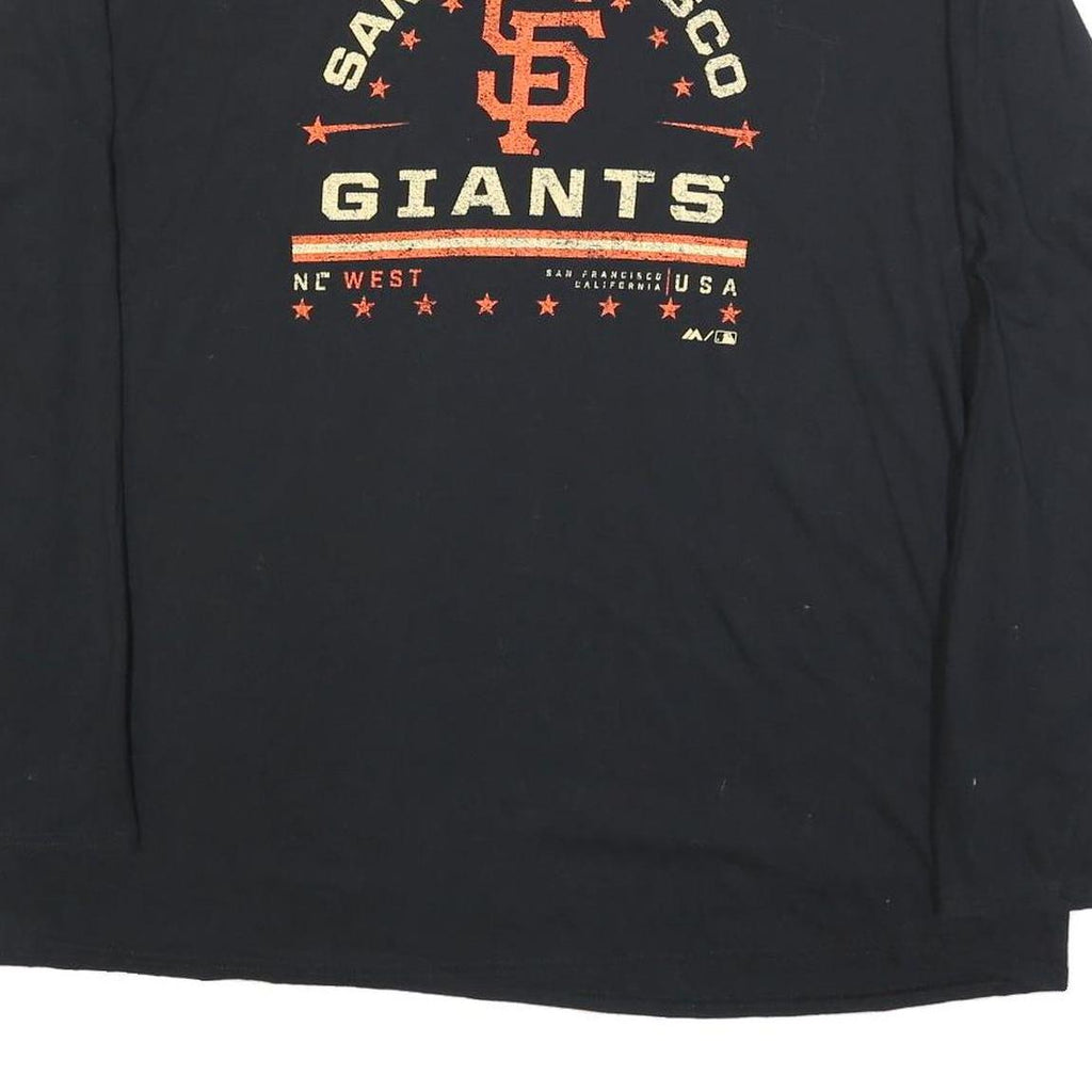 MAJESTIC Mens Black San Francisco Giants Graphic Long Sleeve Crew Neck 2XL