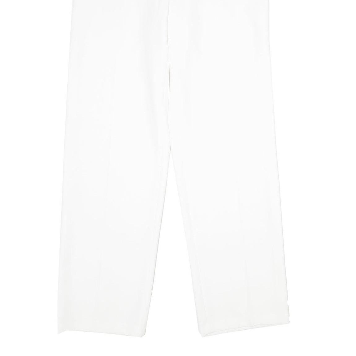 LINGARA Womens White Regular Fit Straight Leg Trousers W28 L34 Zip Closure