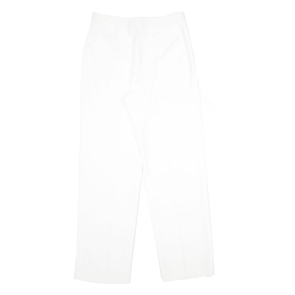 LINGARA Womens White Regular Fit Straight Leg Trousers W28 L34 Zip Closure
