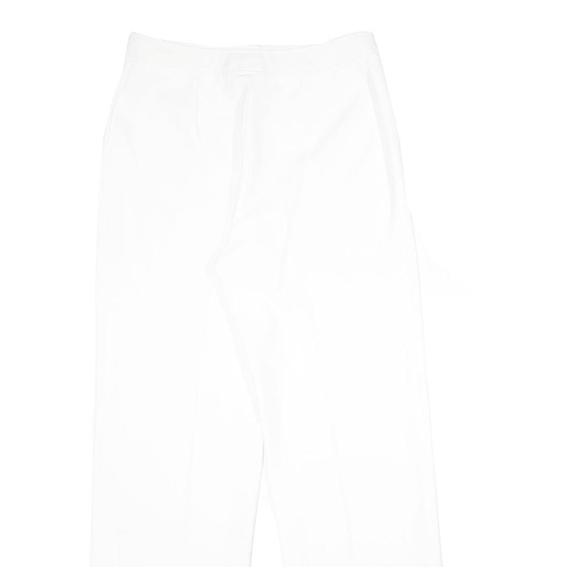 LINGARA Womens White Regular Fit Straight Leg Trousers W28 L34 Zip Closure