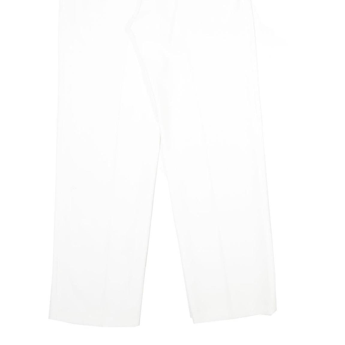 LINGARA Womens White Regular Fit Straight Leg Trousers W28 L34 Zip Closure