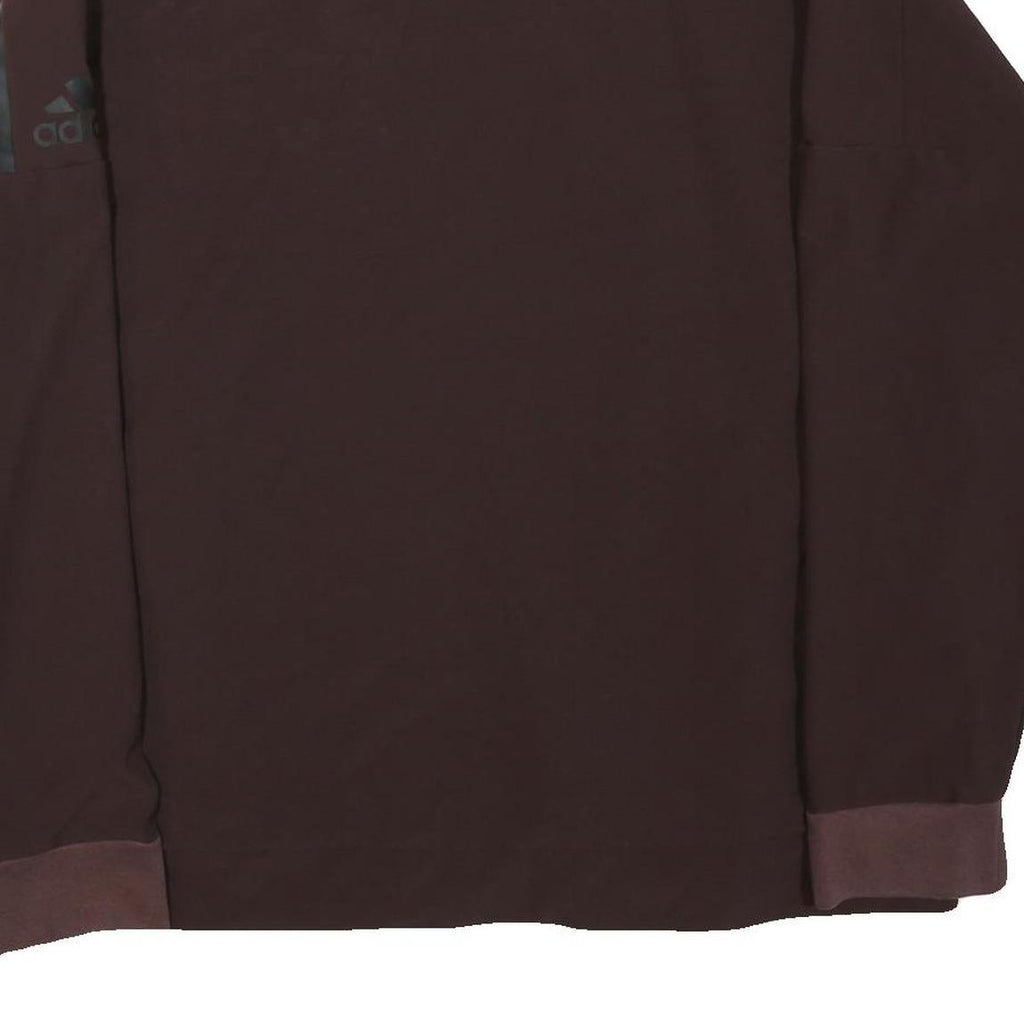 ADIDAS Mens Maroon Slim Zip Jacket Polyester Blend Plain Sportswear L