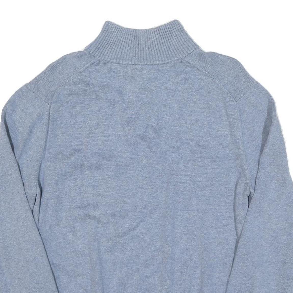 NAUTICA Mens Light Blue Plain Pullover Jumper Crew Neck Basic Knit L Cotton