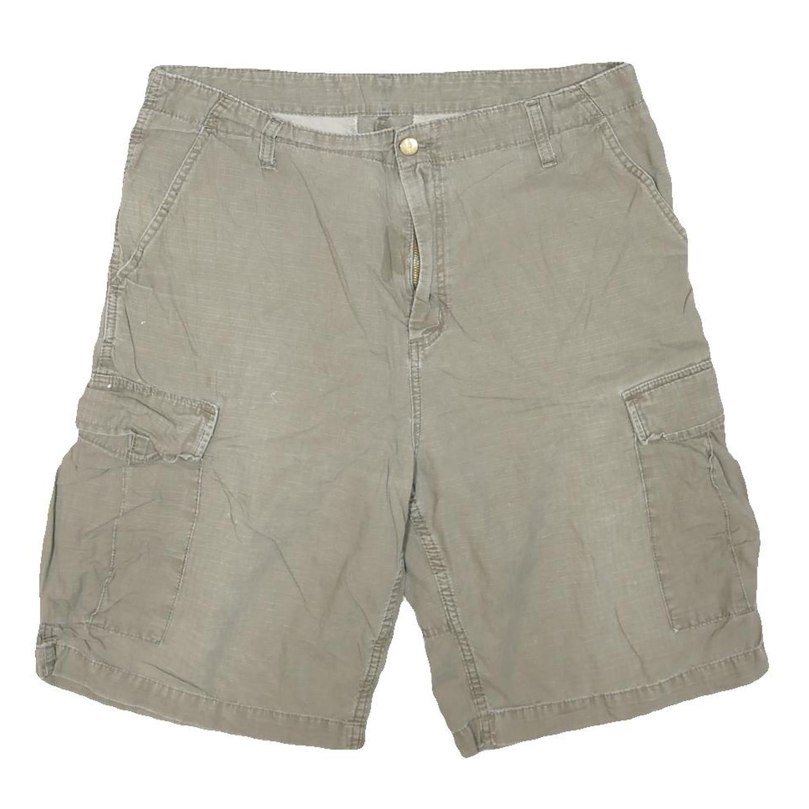 CARHARTT Mens Beige Cargo Shorts L W36 Practical Durable Cotton Blend