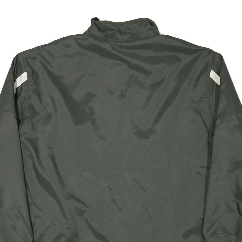 NIKE Mens Green & White Zip Jacket XL Polyester Blend Plain Lightweight