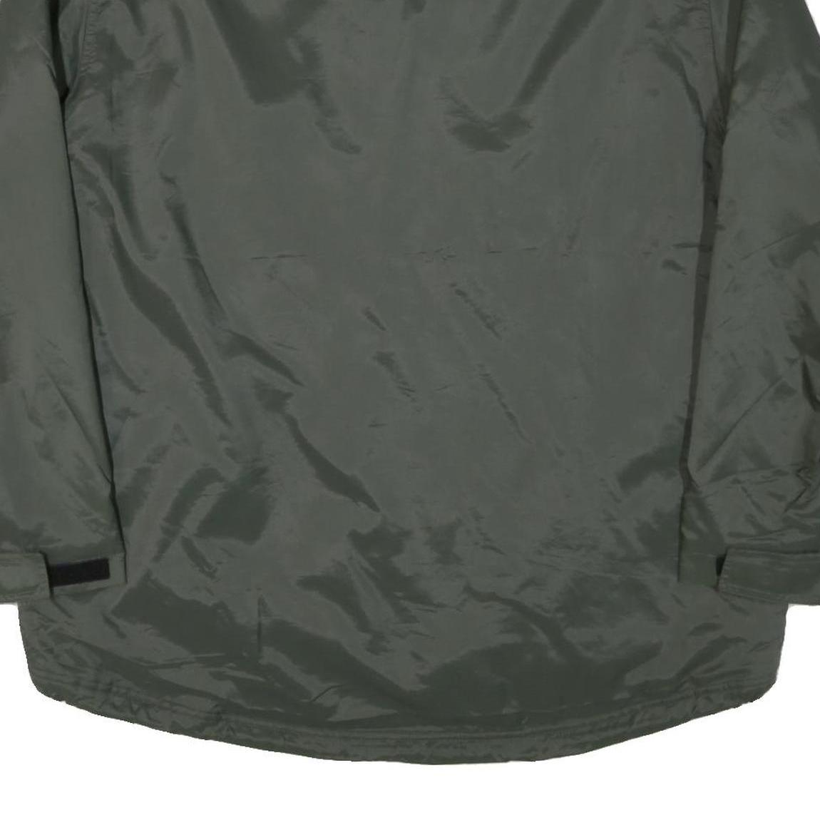 NIKE Mens Green & White Zip Jacket XL Polyester Blend Plain Lightweight