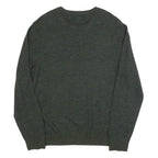 NAUTICA Mens Green & Blue Patterned Pullover Striped Crew Neck Basic Knit L