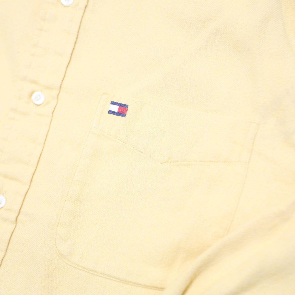 TOMMY HILFIGER Mens Yellow Shirt S Cotton Classic Long Sleeve Casual
