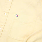 TOMMY HILFIGER Mens Yellow Shirt S Cotton Classic Long Sleeve Casual