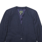 CHARTER CLUB Womens Navy Wool Classic Button Jacket UK 14 Plain Elegant Formal