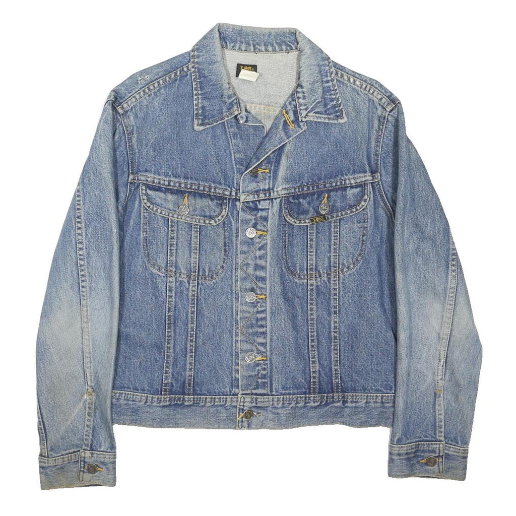 LEE Womens Blue Denim Jacket M Cotton Blend Button Closure Casual Classic Fit