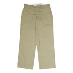 DICKIES Mens Cotton Beige Regular Fit Straight Leg Trousers W36 L30 Workwear