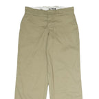 DICKIES Mens Cotton Beige Regular Fit Straight Leg Trousers W36 L30 Workwear