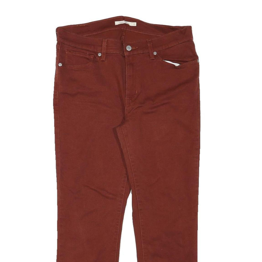 LEVI'S Womens Cotton Blend Rust Brown Regular Straight Trousers W32 L26 Casual