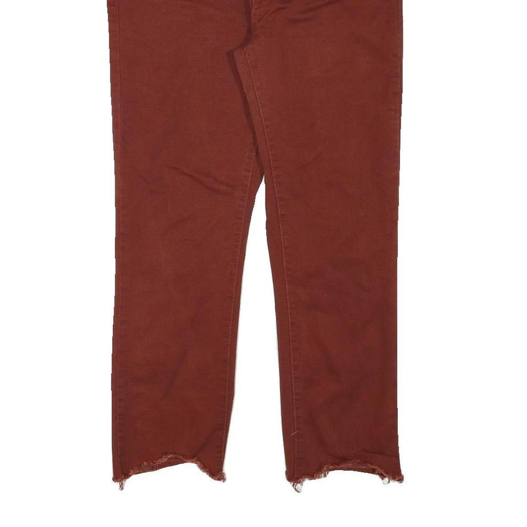 LEVI'S Womens Cotton Blend Rust Brown Regular Straight Trousers W32 L26 Casual