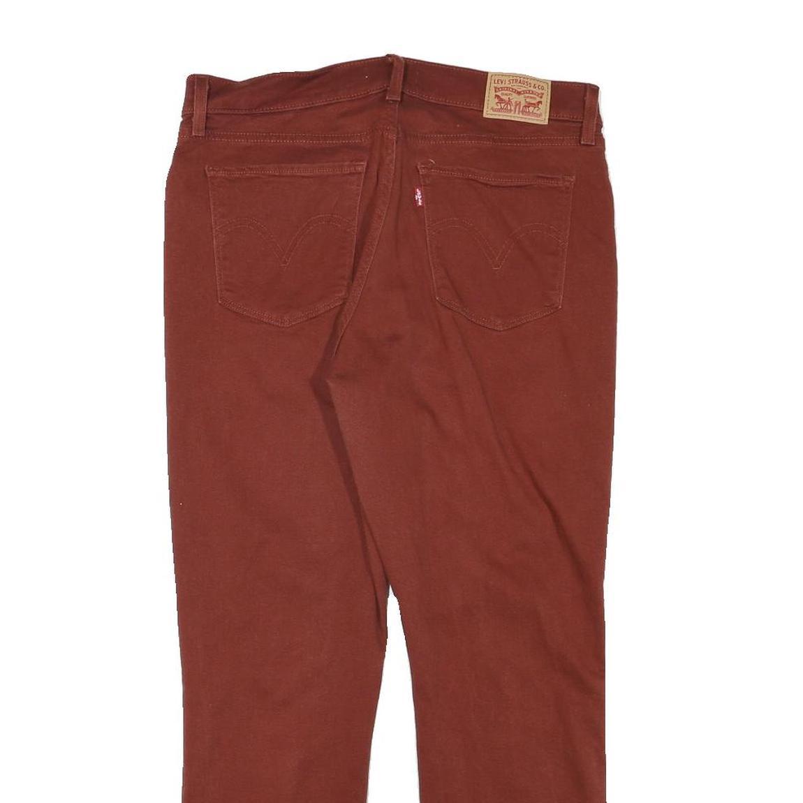 LEVI'S Womens Cotton Blend Rust Brown Regular Straight Trousers W32 L26 Casual
