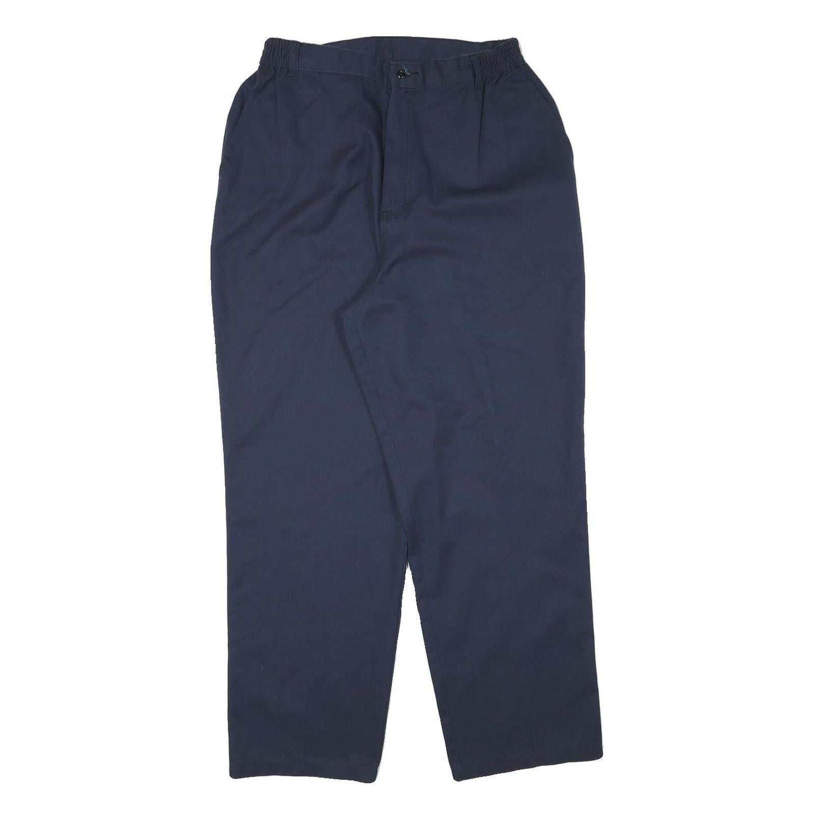 DICKIES Mens Cotton Blend Navy Relaxed Straight Trousers W28 L28 Workwear Casual