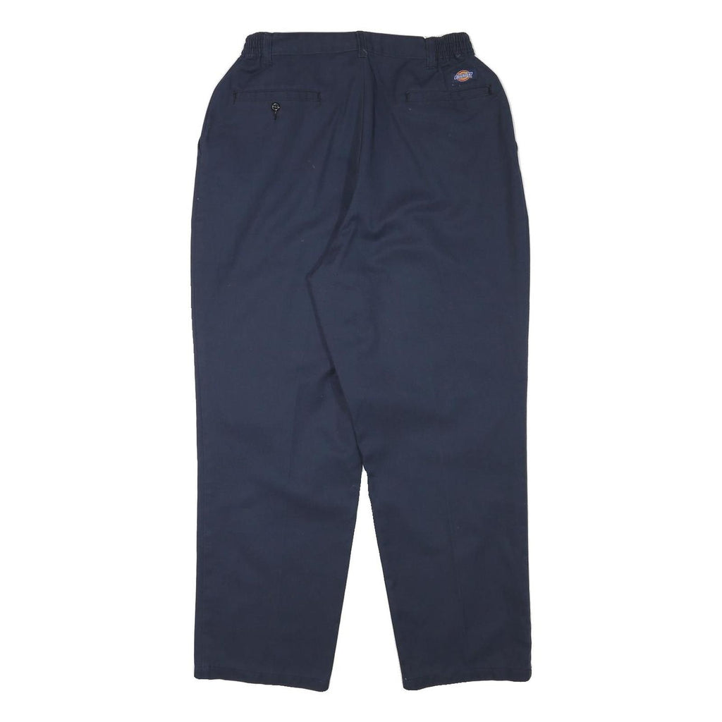 DICKIES Mens Cotton Blend Navy Relaxed Straight Trousers W28 L28 Workwear Casual