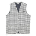C&A Womens Black & White Checked Jacket S Polyester Blend Zip Sleeveless Casual
