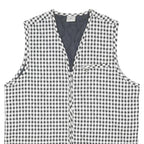 C&A Womens Black & White Checked Jacket S Polyester Blend Zip Sleeveless Casual
