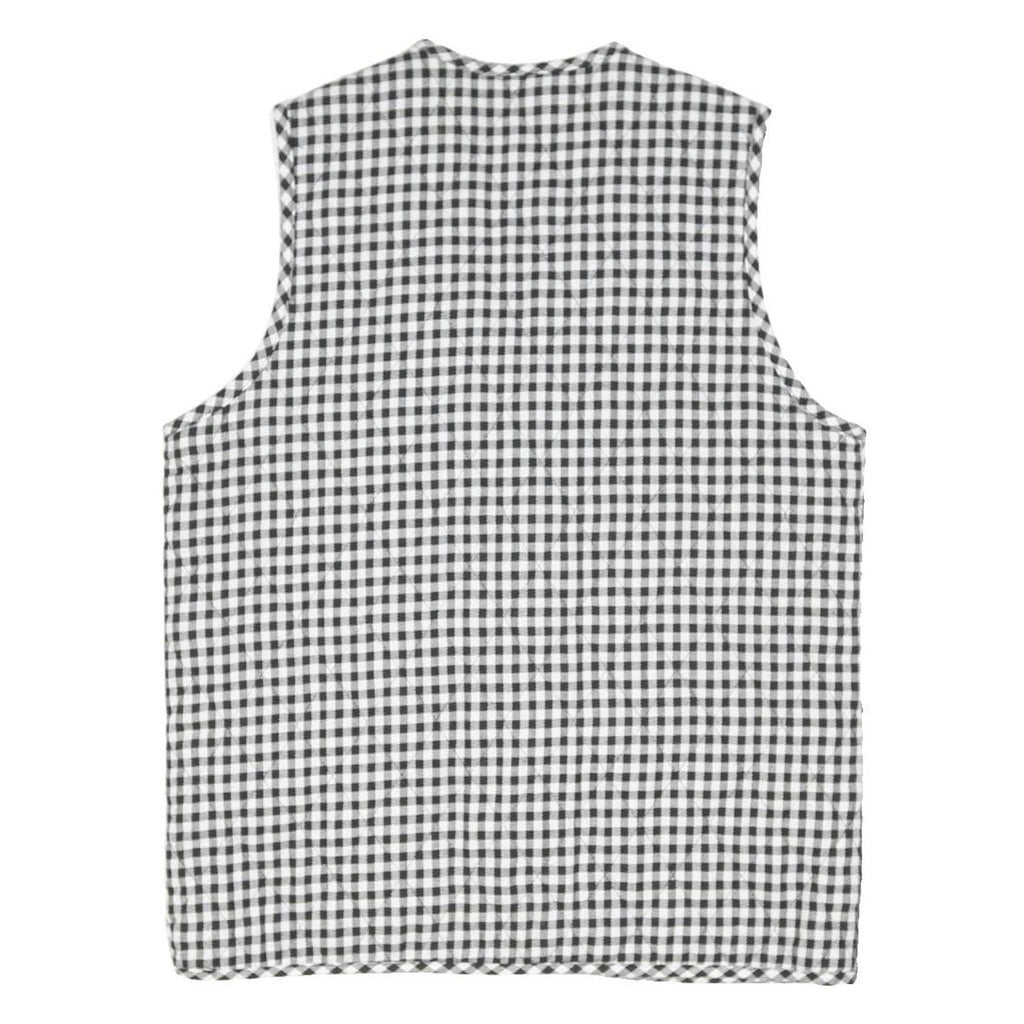 C&A Womens Black & White Checked Jacket S Polyester Blend Zip Sleeveless Casual