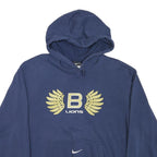 NIKE Mens Blue B Lions Hoodie M Cotton Blend Pullover Sports Sweatshirt