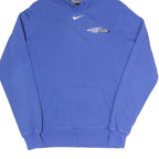 NIKE Womens Blue Hoodie M Cotton Blend Pullover Drawstring Hood Casual