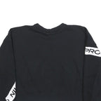 NIKE Womens Black Cotton Blend Crew Neck L Sweatshirt Cropped Logo Print