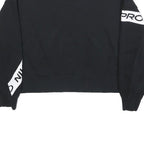 NIKE Womens Black Cotton Blend Crew Neck L Sweatshirt Cropped Logo Print