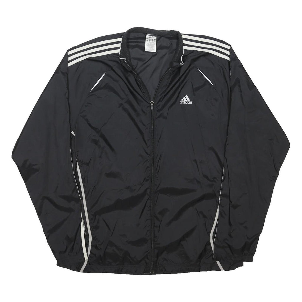 ADIDAS Mens Black & White Track Jacket XL Polyester Blend Zip Sportswear