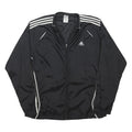 ADIDAS Mens Black & White Track Jacket XL Polyester Blend Zip Sportswear