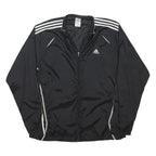ADIDAS Mens Black & White Track Jacket XL Polyester Blend Zip Sportswear
