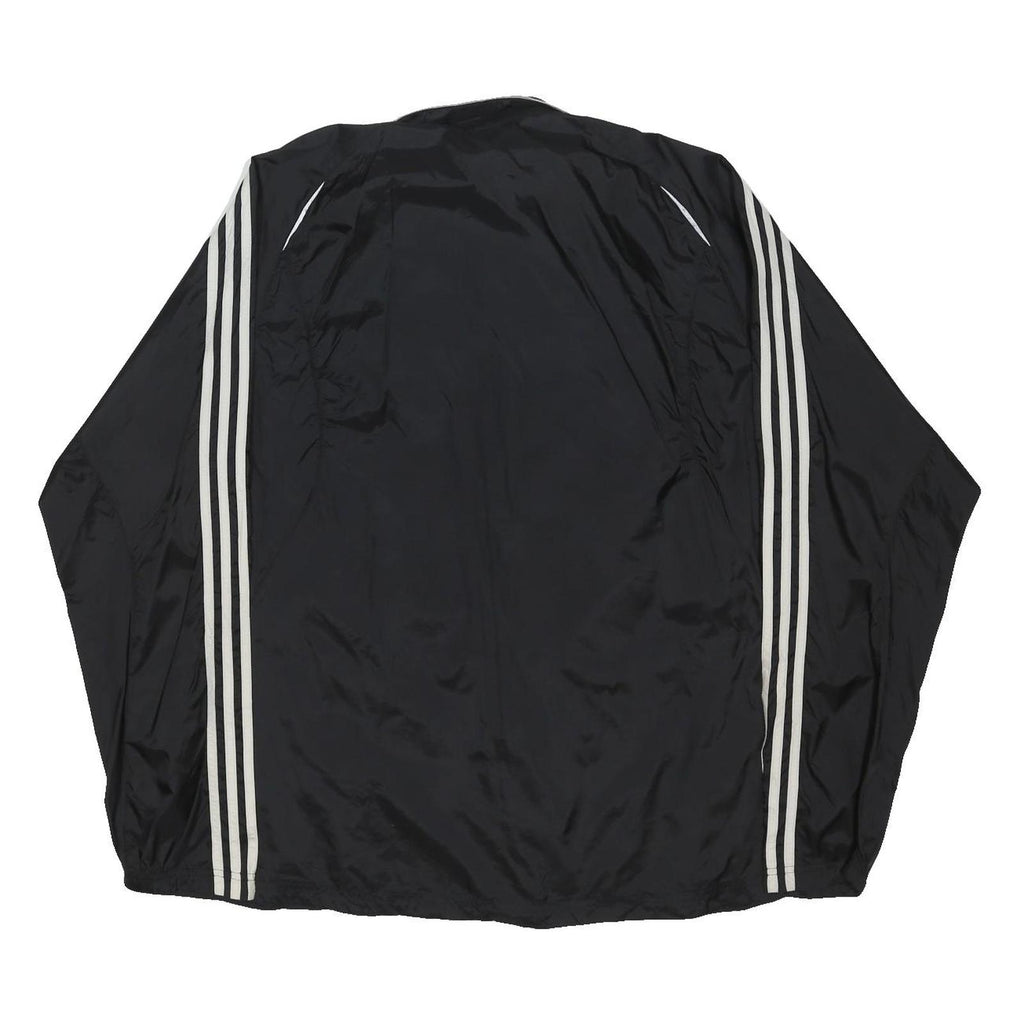 ADIDAS Mens Black & White Track Jacket XL Polyester Blend Zip Sportswear