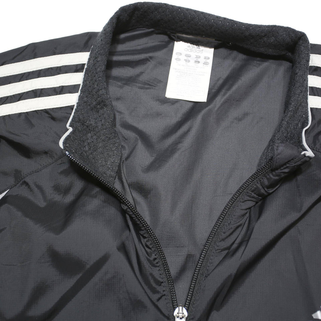 ADIDAS Mens Black & White Track Jacket XL Polyester Blend Zip Sportswear