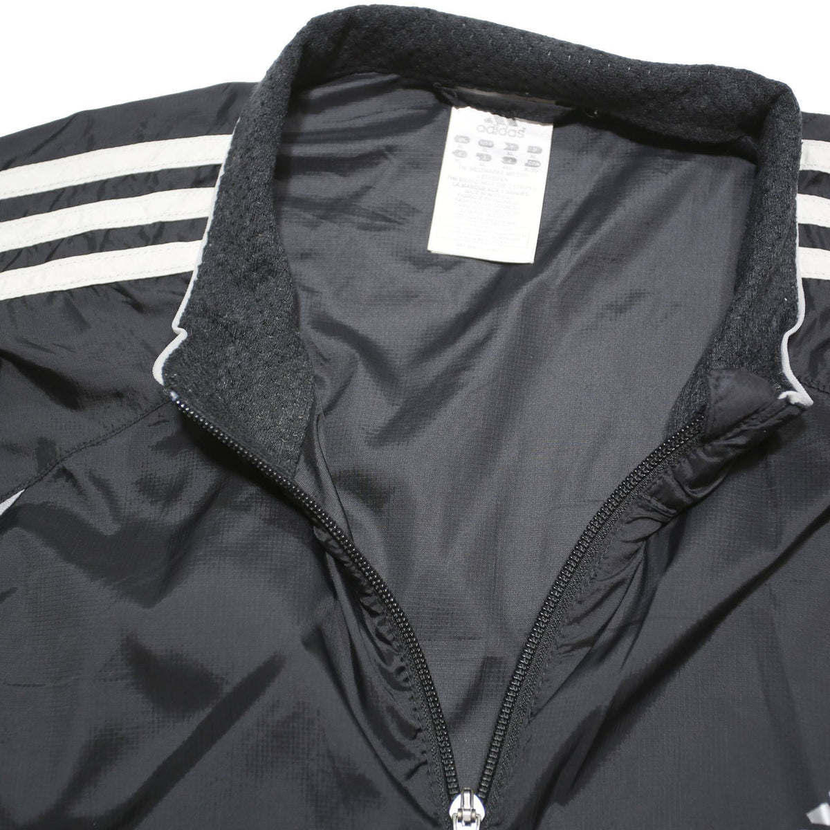 ADIDAS Mens Black & White Track Jacket XL Polyester Blend Zip Sportswear