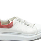 ALEXANDER MCQUEEN Oversized Sneakers Mens Low Top Trainers White & Red Leather