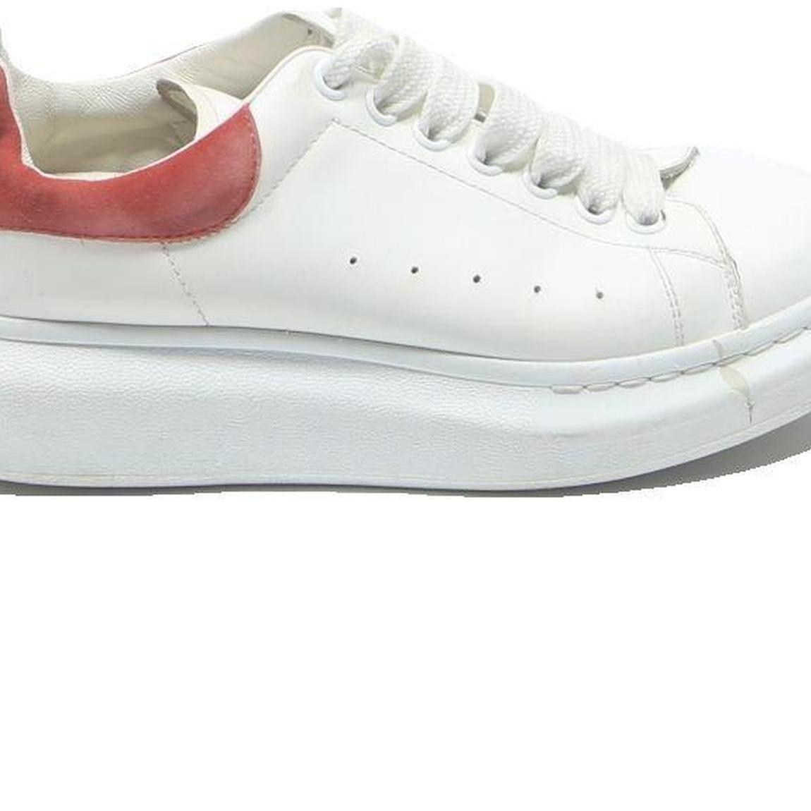 ALEXANDER MCQUEEN Oversized Sneakers Mens Low Top Trainers White & Red Leather