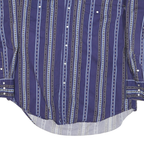 CUMBERLAND OUTFITTERS Mens Blue & Black Patterned Shirt XL Cotton Blend Long