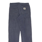 CARHARTT Mens Cotton Navy Blue Regular Straight Leg Trousers W32 L36 Workwear