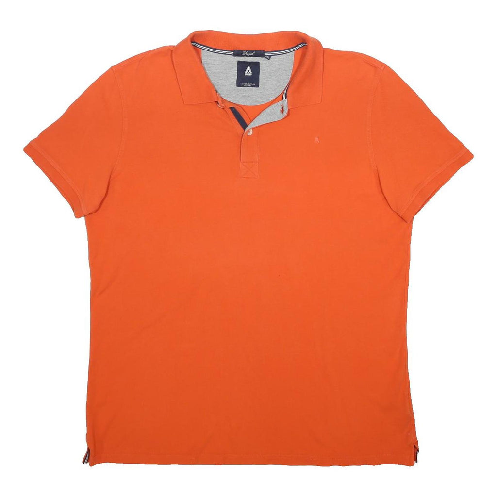 GAASTRA Mens Orange Cotton Short Sleeve Plain 2XL Polo Shirt Classic Fit
